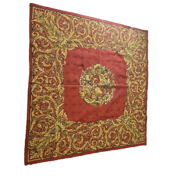 Vintage Goblys Made In France Fruit Tapestry 57"X 57" - Picture 2 of 9